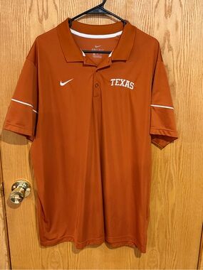 Nike Men's Polo Shirt - Texas Orange with White Accents